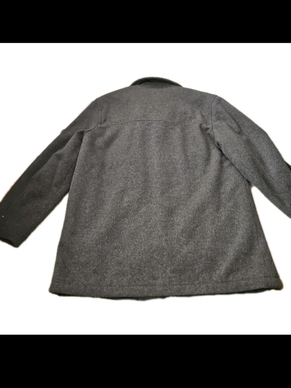 J.Crew Mens Wool Blend Gray Pea Coat  Classic Timeless Closet Staple Outerwear M
